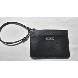 Coach‎ Darcy Wristlet Wallet Credit ID Holder Black Saffiano Leather